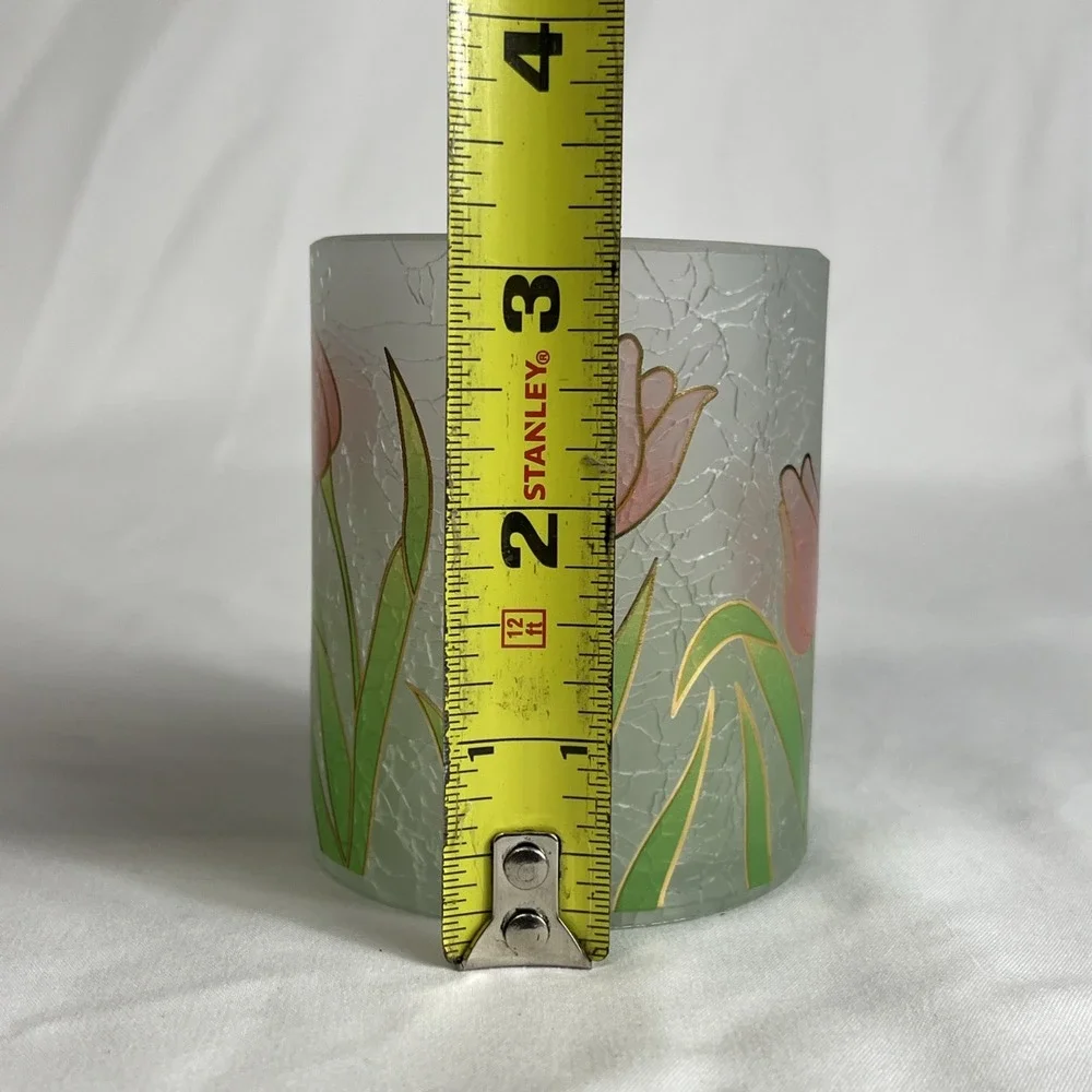 Yankee Candle Frosted Crackle Votive Tea Light Holder V/H TL/H spring Tulips New